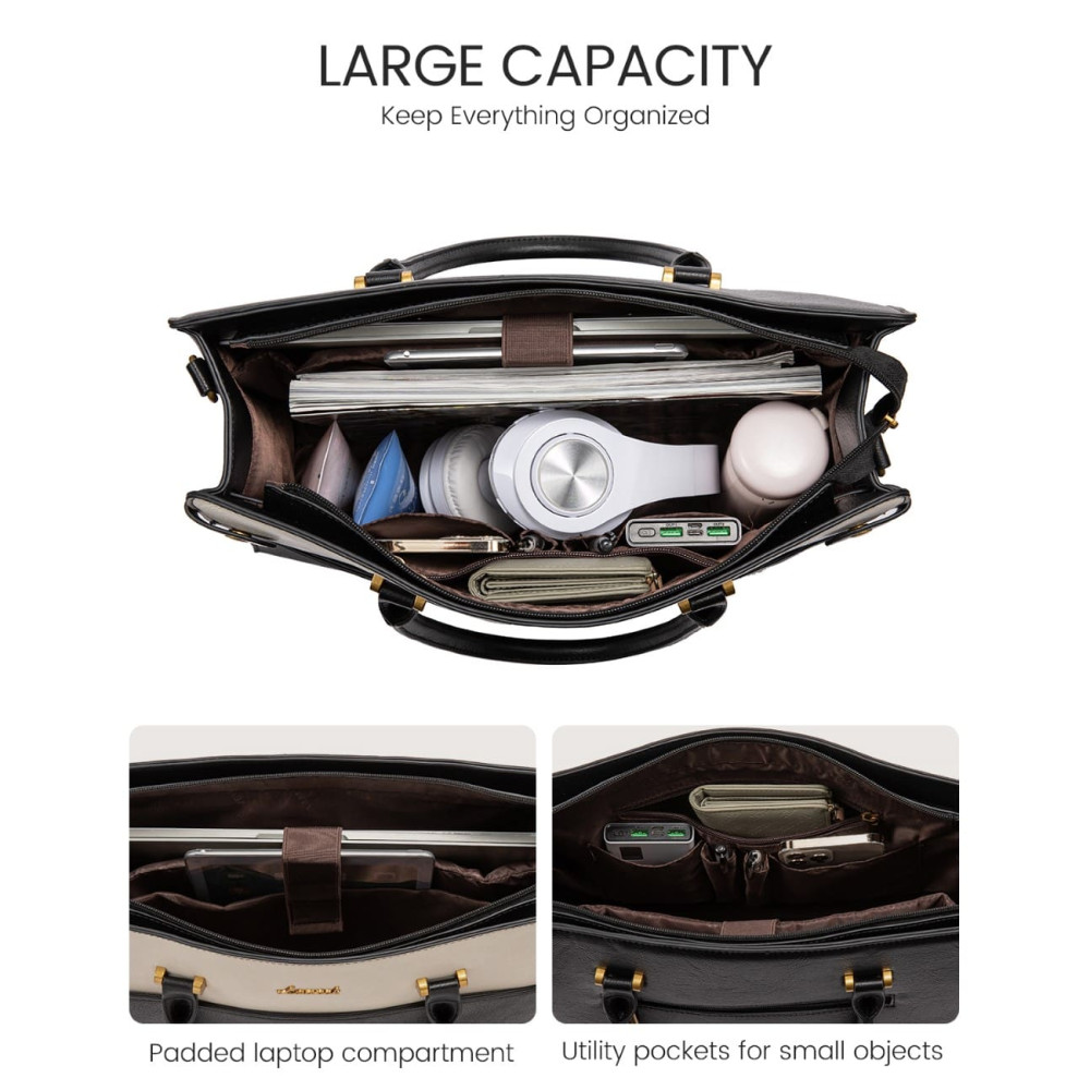 Γυναικείο σετ τσάντας χιαστί/χειρός Lovevook 16'' WB3230 black/beige Γυναικείο σετ τσάντας χιαστί/χειρός Lovevook 16'' WB3230 black/beige