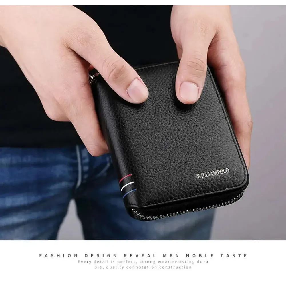 Δερμάτινο Ανδρικό πορτοφόλι William Polo 236 black Δερμάτινο Ανδρικό πορτοφόλι William Polo 236 black