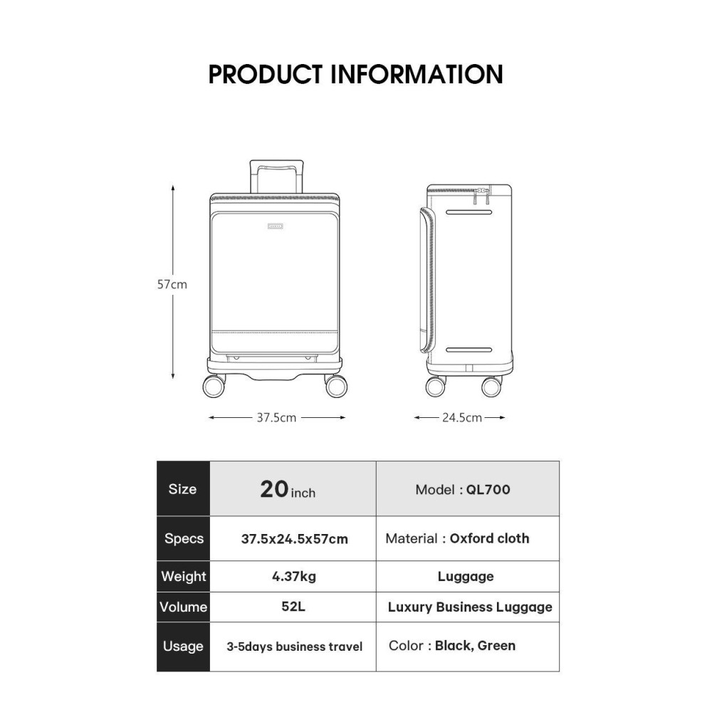 Βαλίτσα καμπίνας Premium Collection Bange QL700 χακί Βαλίτσα καμπίνας Premium Collection Bange QL700 χακί