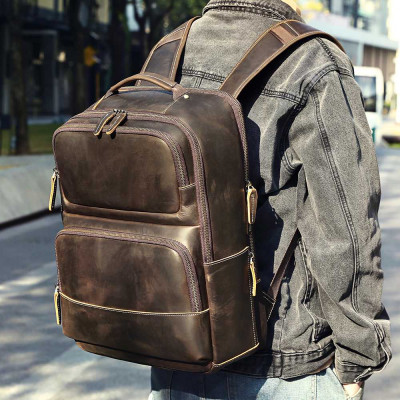 Δερμάτινο σακίδιο πλάτης Cardinal 21 L 2329 coffee