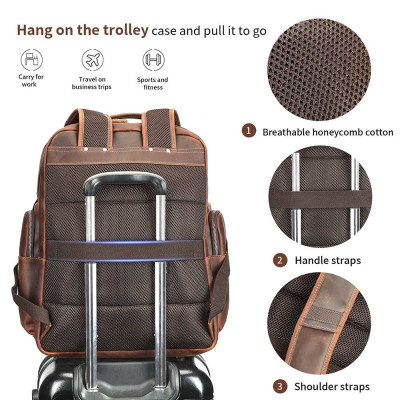 Δερμάτινο σακίδιο πλάτης Cardinal 35 L 2330 coffee Δερμάτινο σακίδιο πλάτης Cardinal 35 L 2330 coffee