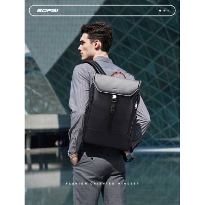 Δερμάτινο Σακίδιο 21L Laptop 15,6” Bopai 61-131481 μαύρο