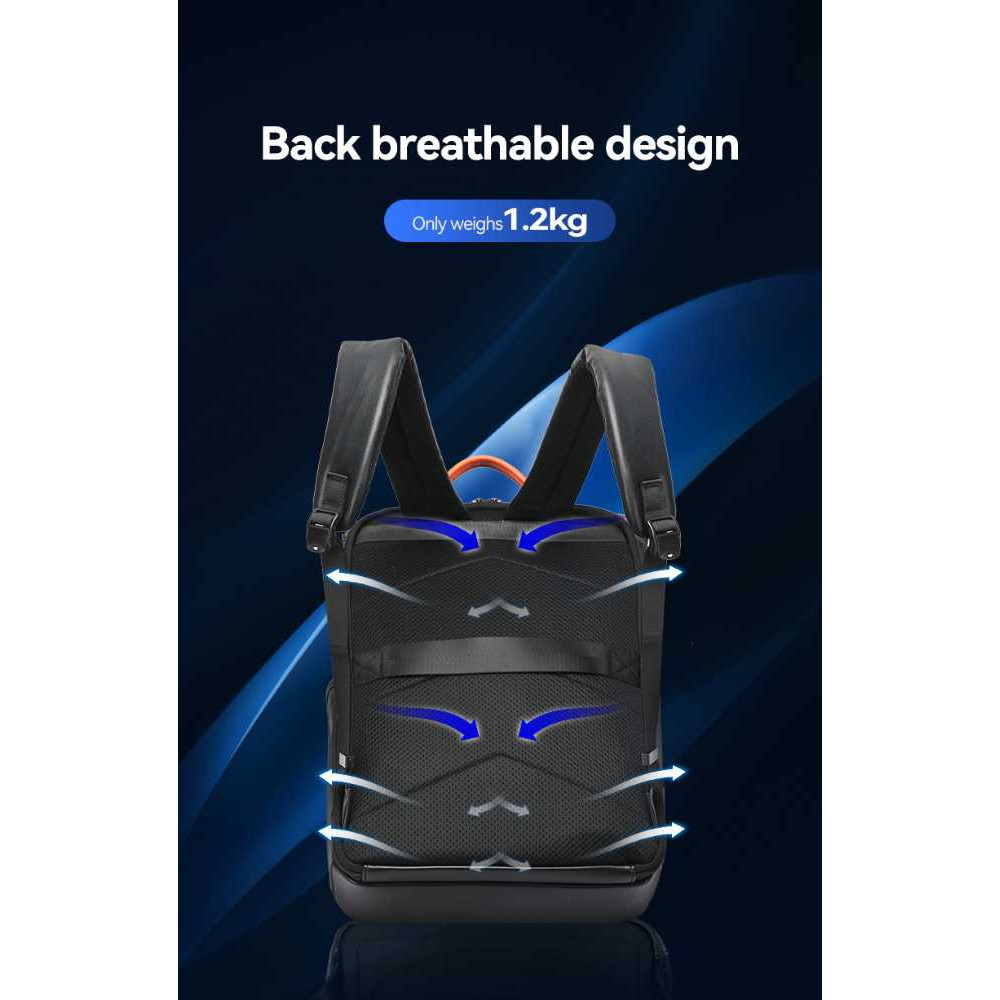 Δερμάτινο Σακίδιο 21L Laptop 15,6” Bopai 61-131481 μαύρο