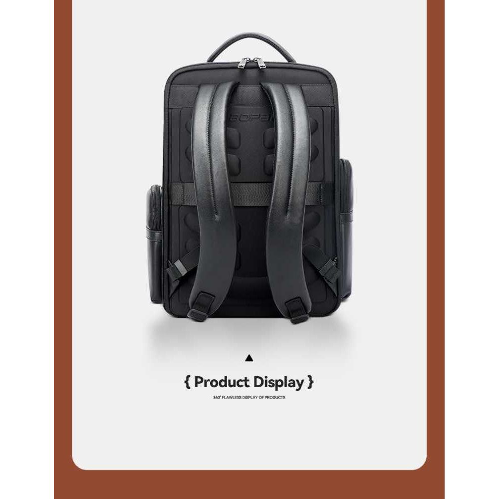Δερμάτινο Σακίδιο 20L Laptop 15,6” Bopai 61-131601 μαύρο