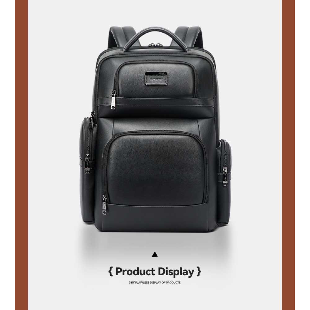 Δερμάτινο Σακίδιο 20L Laptop 15,6” Bopai 61-131601 μαύρο