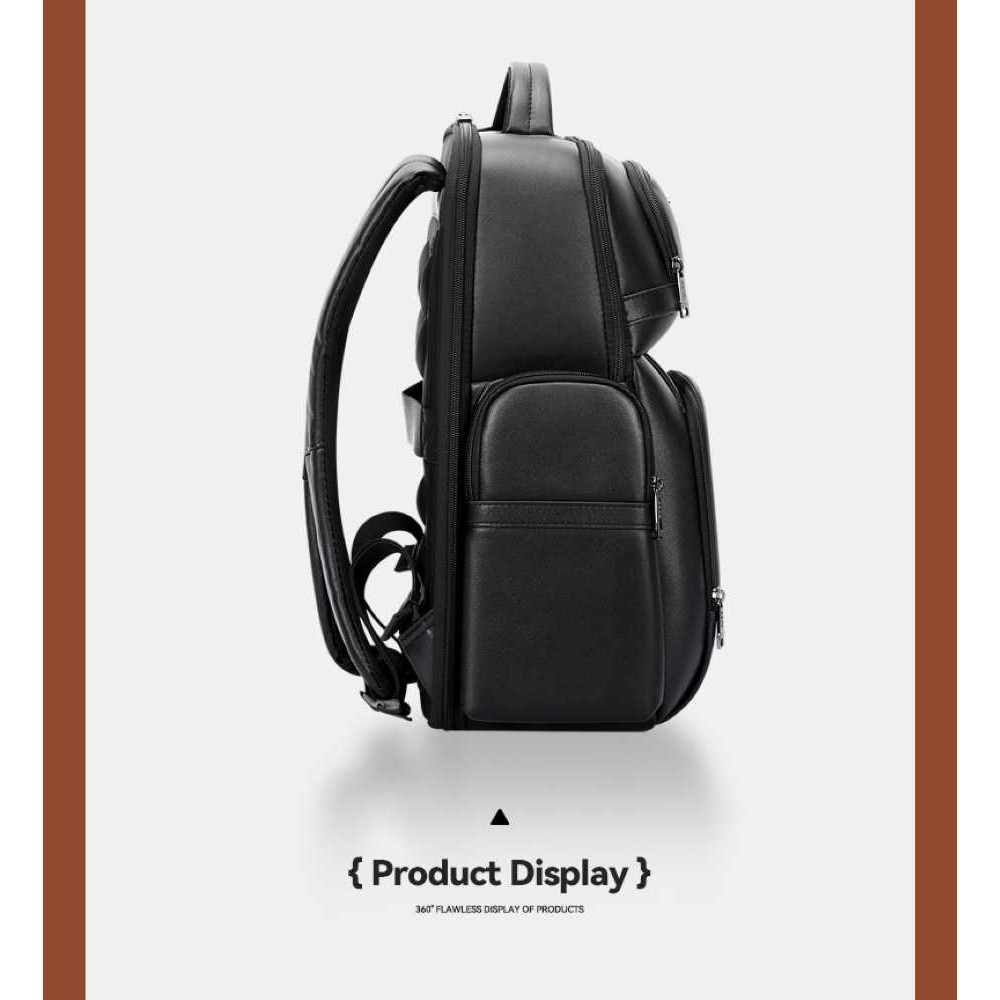 Δερμάτινο Σακίδιο 20L Laptop 15,6” Bopai 61-131601 μαύρο