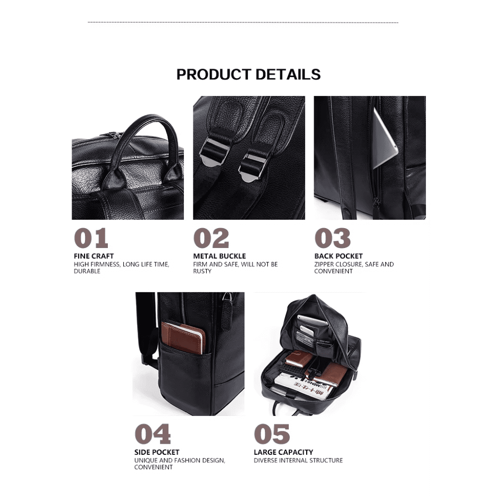 Δερμάτινο σακίδιο πλάτης Cardinal 20 L 8110 black Δερμάτινο σακίδιο πλάτης Cardinal 20 L 8110 black