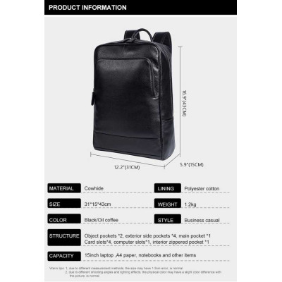 Δερμάτινο σακίδιο πλάτης Cardinal 20 L 8110 black Δερμάτινο σακίδιο πλάτης Cardinal 20 L 8110 black