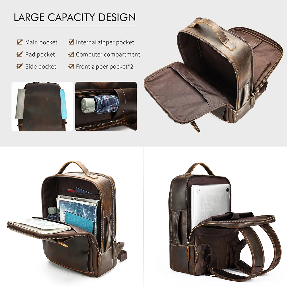 Δερμάτινο σακίδιο πλάτης Cardinal 19 L 2326 coffee Δερμάτινο σακίδιο πλάτης Cardinal 19 L 2326 coffee