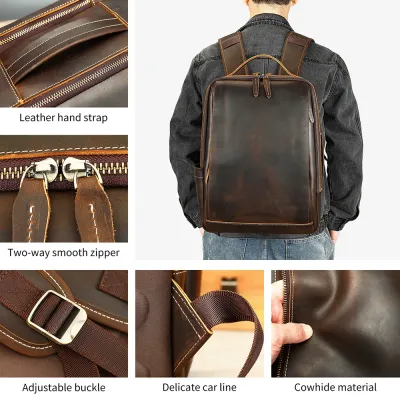 Δερμάτινο σακίδιο πλάτης Cardinal 19 L 2326 coffee