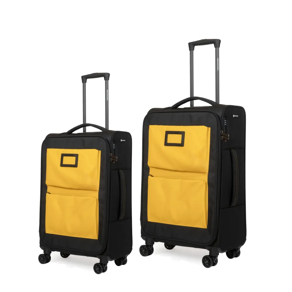 Βαλίτσες Υφασμάτινες σετ Newcom μικρή μεσαία N1618 yellow Βαλίτσες Υφασμάτινες σετ Newcom μικρή μεσαία N1618 yellow