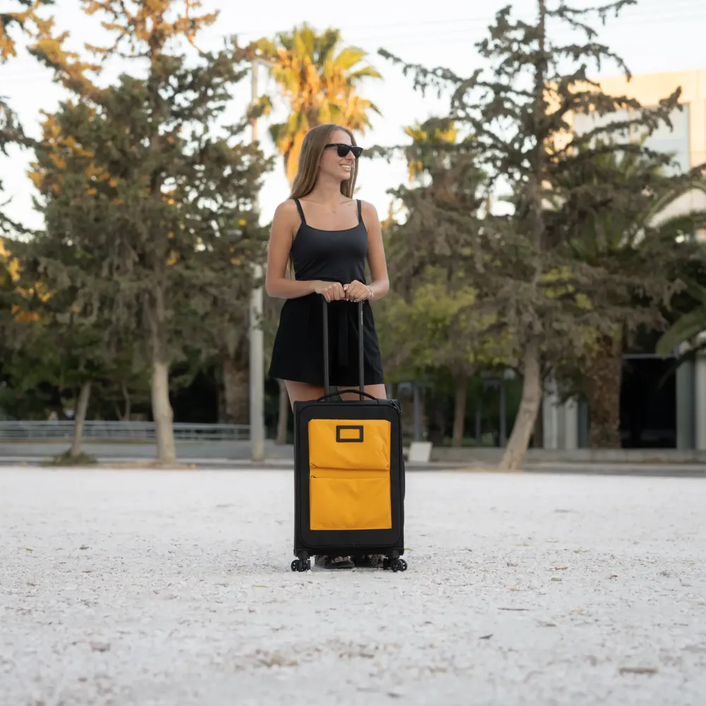 Βαλίτσα Υφασμάτινη μεσαία 20 κιλών Newcom N1618/60 yellow Βαλίτσα Υφασμάτινη μεσαία 20 κιλών Newcom N1618/60 yellow