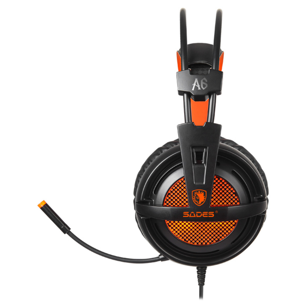 SADES Gaming Headset A6, multiplatform, USB, LED, μαύρα SADES Gaming Headset A6, multiplatform, USB, LED, μαύρα