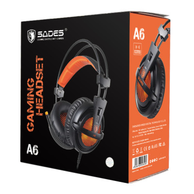 SADES Gaming Headset A6, multiplatform, USB, LED, μαύρα SADES Gaming Headset A6, multiplatform, USB, LED, μαύρα