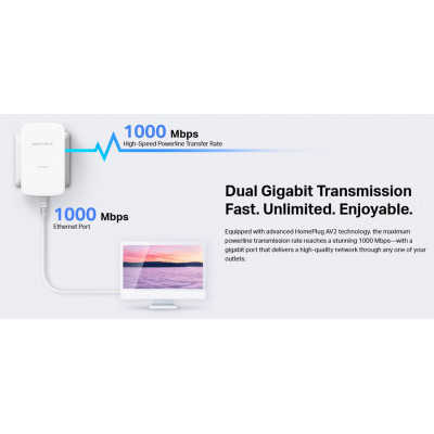 MERCUSYS Powerline MP500 Kit, AV1000 Gigabit, Ver: 1.0