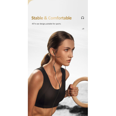 USAMS earphones με μικρόφωνο US-SJ482, USB-C σύνδεση, Φ10mm, 1.2m, μαύρα USAMS earphones με μικρόφωνο US-SJ482, USB-C σύνδεση, Φ10mm, 1.2m, μαύρα