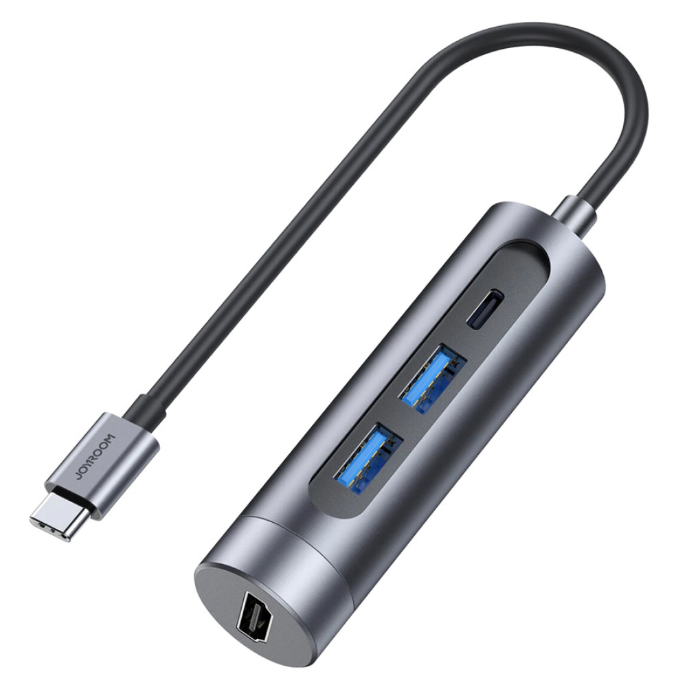 JOYROOM docking station S-H113-DG, 4 θυρών, USB-C, 100W PD, 4K, γκρι JOYROOM docking station S-H113-DG, 4 θυρών, USB-C, 100W PD, 4K, γκρι