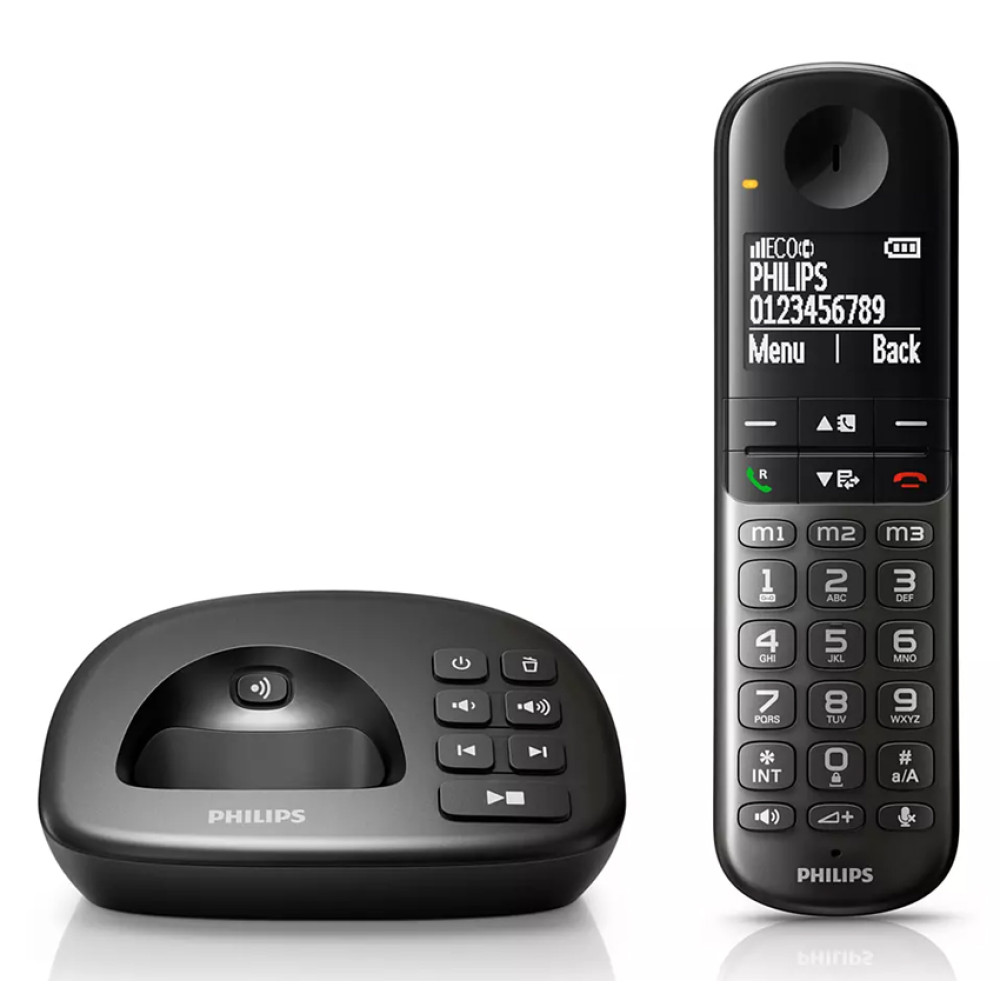 PHILIPS ασύρματο τηλέφωνο XL4951DS/34 ελληνικό μενού, τηλεφωνητής, μαύρο PHILIPS ασύρματο τηλέφωνο XL4951DS/34 ελληνικό μενού, τηλεφωνητής, μαύρο