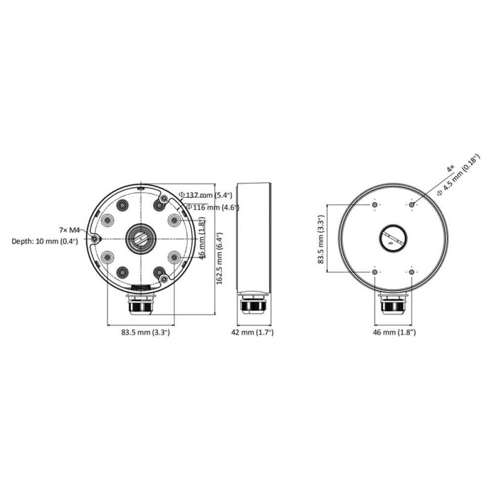 HIKVISION HIWATCH βάση κάμερας DS-1280ZJ-DM21, μεταλλική, λευκή HIKVISION HIWATCH βάση κάμερας DS-1280ZJ-DM21, μεταλλική, λευκή