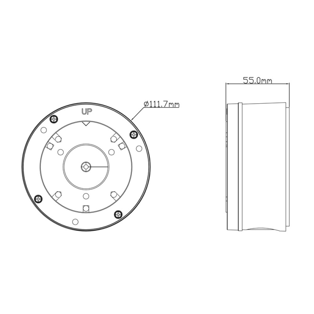 TVT βάση κάμερας TD-YXH0103, μεταλλική, IP65, Φ112 x 55mm, λευκή TVT βάση κάμερας TD-YXH0103, μεταλλική, IP65, Φ112 x 55mm, λευκή