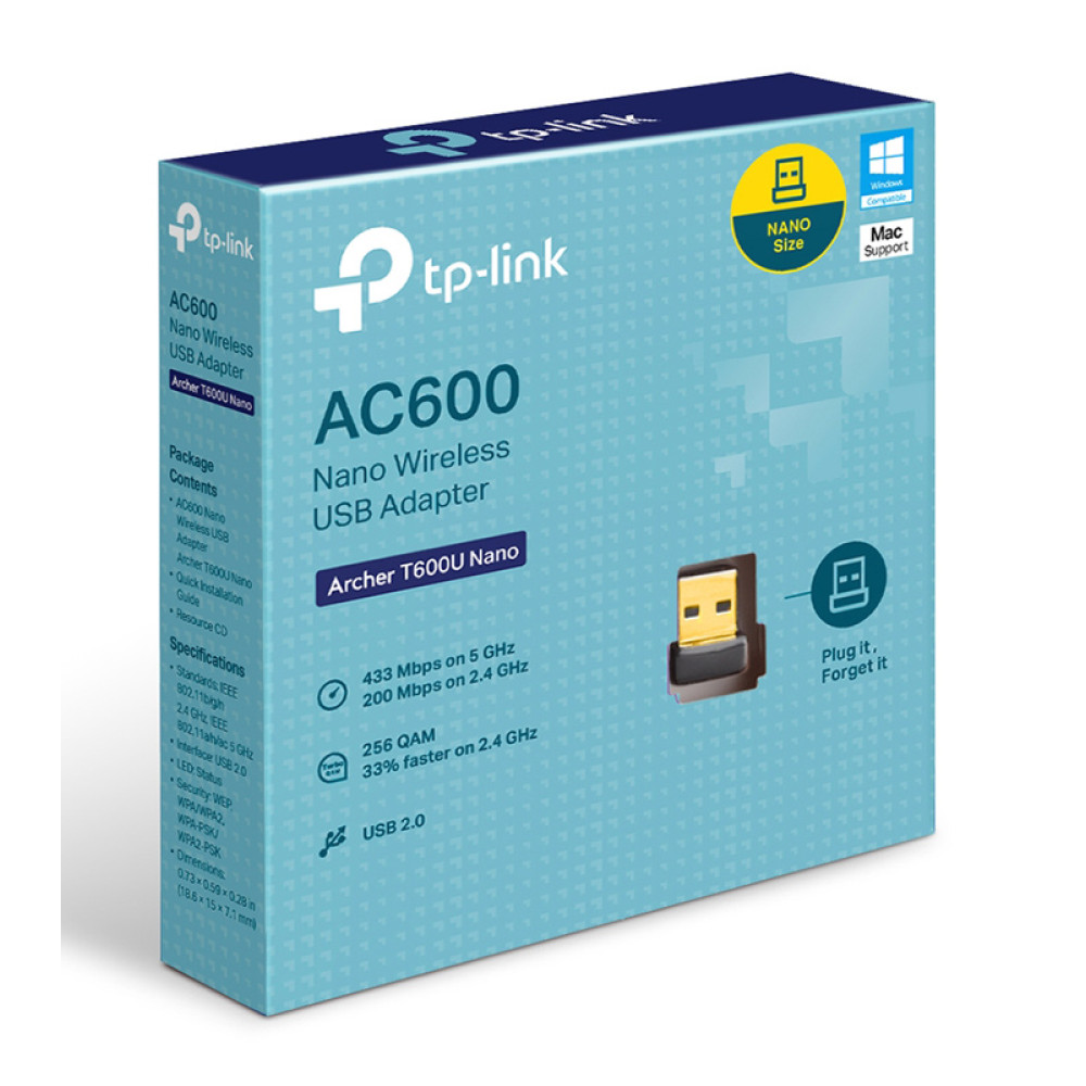 TP-LINK ασύρματος USB αντάπτορας δικτύου Archer T600U Nano, 600Mbps, V.1 TP-LINK ασύρματος USB αντάπτορας δικτύου Archer T600U Nano, 600Mbps, V.1