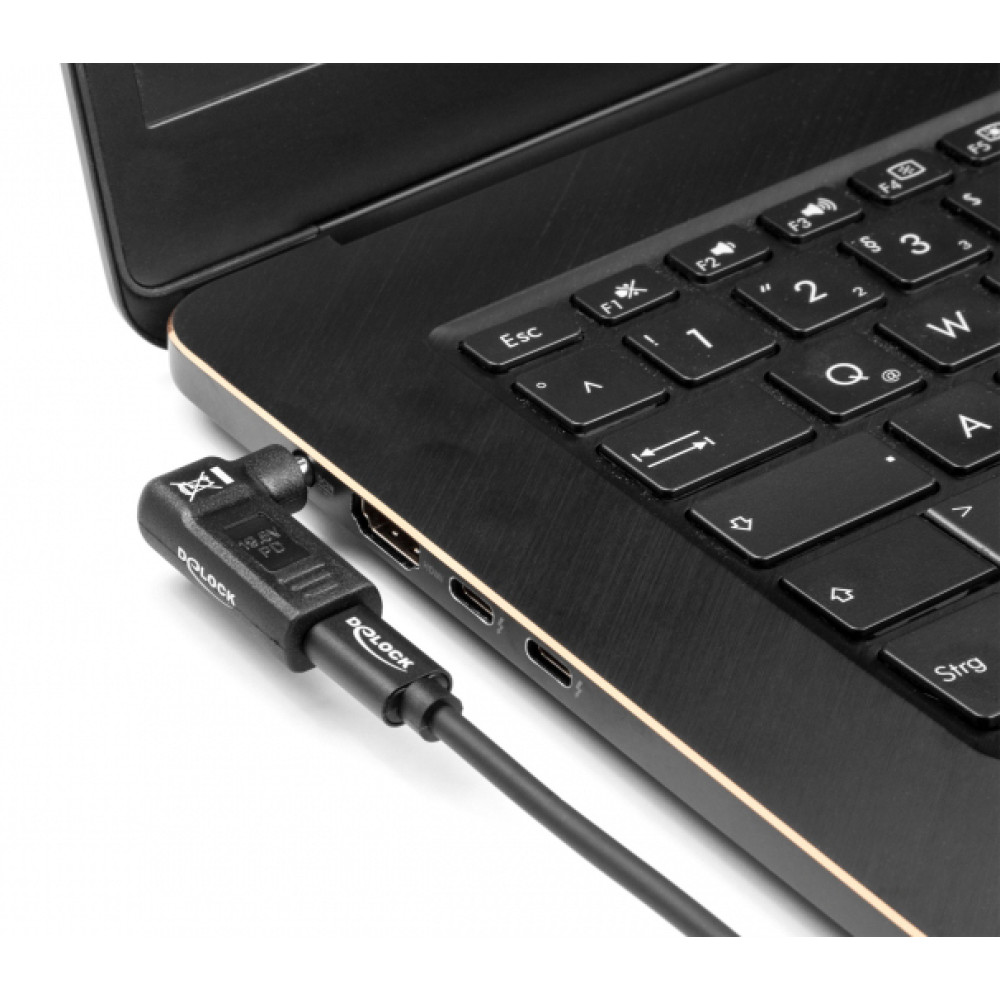 DELOCK αντάπτορας τροφοδοσίας 60012, USB-C σε IBM 7.9x5.5mm, 90°, μαύρος DELOCK αντάπτορας τροφοδοσίας 60012, USB-C σε IBM 7.9x5.5mm, 90°, μαύρος