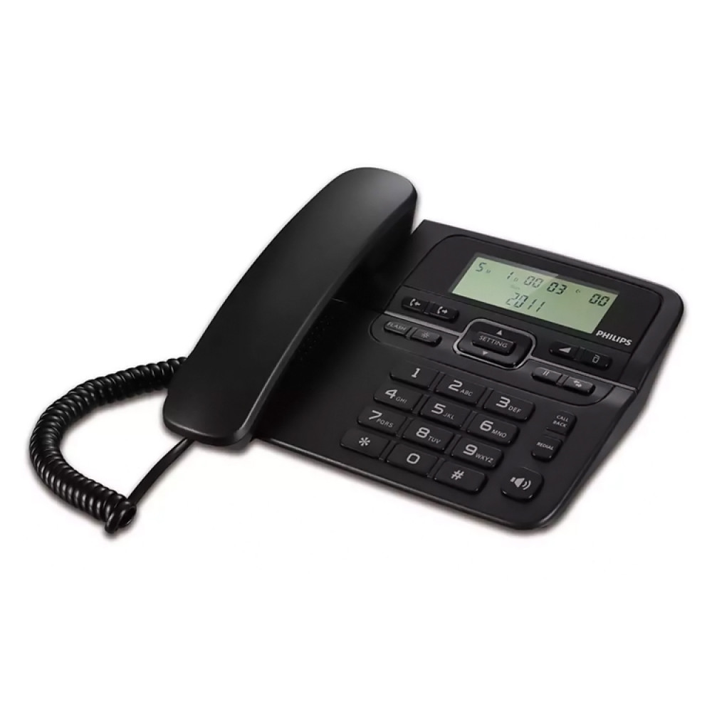 PHILIPS ενσύρματο τηλέφωνο M20B-00, λειτουργία ανοιχτής ακρόασης, μαύρο PHILIPS ενσύρματο τηλέφωνο M20B-00, λειτουργία ανοιχτής ακρόασης, μαύρο
