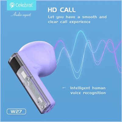 CELEBRAT earphones με θήκη φόρτισης TWS-W27, True Wireless, Φ13mm, μπλε CELEBRAT earphones με θήκη φόρτισης TWS-W27, True Wireless, Φ13mm, μπλε
