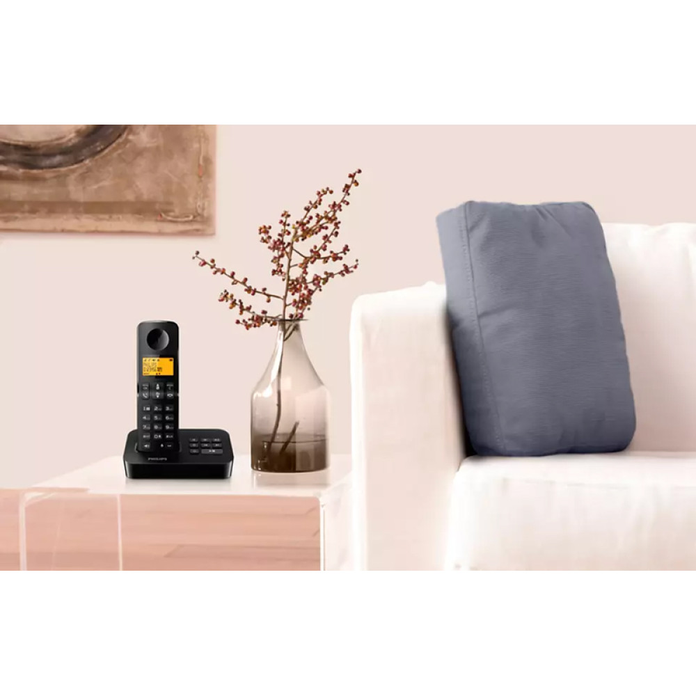 PHILIPS ασύρματο τηλέφωνο D2651B-34, με ελληνικό μενού, μαύρο PHILIPS ασύρματο τηλέφωνο D2651B-34, με ελληνικό μενού, μαύρο