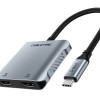 CABLETIME docking station CT-CM2H4K-AG, 4 θυρών, USB-C, 4K, 100W, γκρι