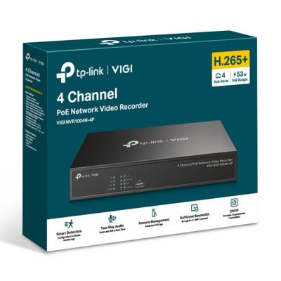 TP-LINK NVR καταγραφικό VIGI NVR1004H-4P, 8MP, 4 κανάλια PoE, Ver. 1.0 TP-LINK NVR καταγραφικό VIGI NVR1004H-4P, 8MP, 4 κανάλια PoE, Ver. 1.0