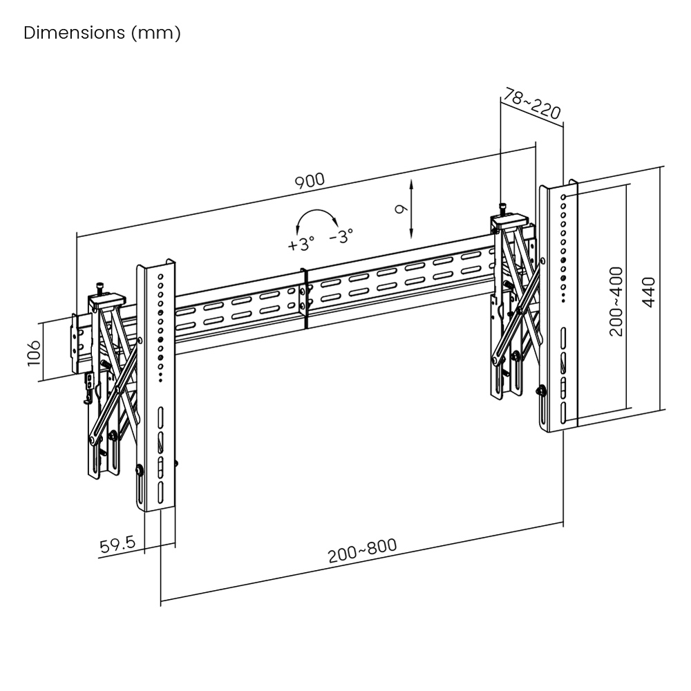 BRATECK επιτοίχια βάση LVW02E-48T για τηλεόραση 37-70 BRATECK επιτοίχια βάση LVW02E-48T για τηλεόραση 37-70