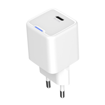 POWERTECH φορτιστής τοίχου PT-1225 με καλώδιο, USB-C, 33W, GaN, λευκός