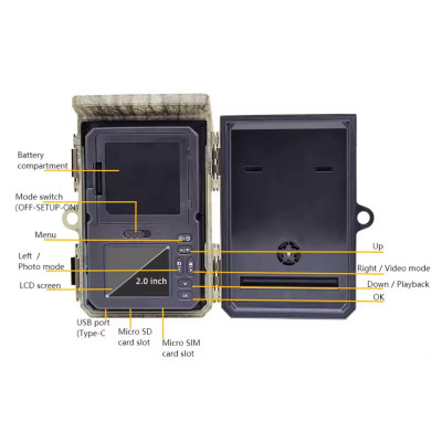 SUNTEK smart ηλιακή κάμερα κυνηγού HC-600PRO, PIR, 4G, 30MP/2K, SD, IP65 SUNTEK smart ηλιακή κάμερα κυνηγού HC-600PRO, PIR, 4G, 30MP/2K, SD, IP65