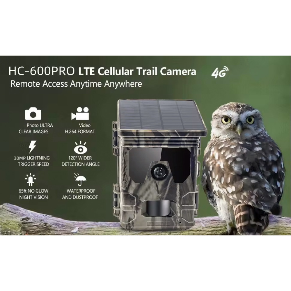 SUNTEK smart ηλιακή κάμερα κυνηγού HC-600PRO, PIR, 4G, 30MP/2K, SD, IP65 SUNTEK smart ηλιακή κάμερα κυνηγού HC-600PRO, PIR, 4G, 30MP/2K, SD, IP65