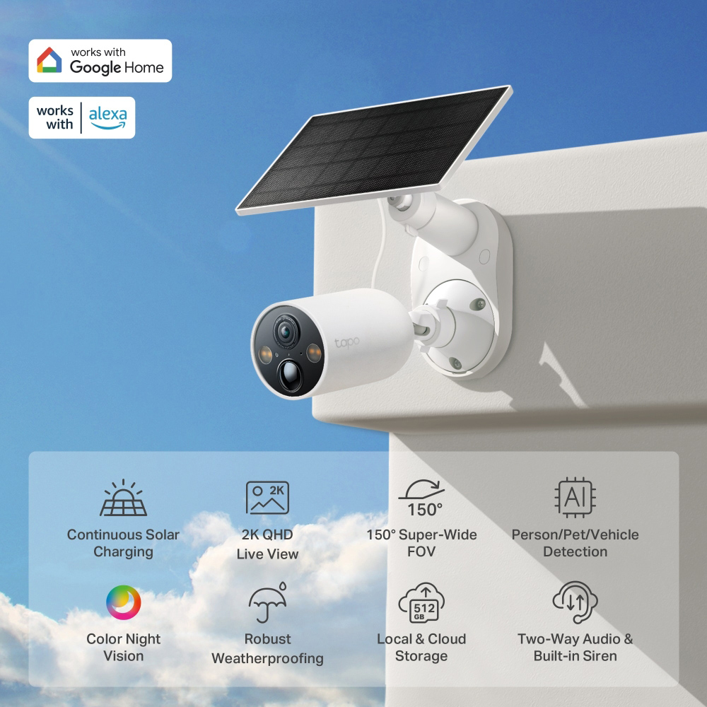 TP-LINK smart ηλιακή κάμερα Tapo C425 KIT, 2K, Wi-Fi, IP66, V.1.20 TP-LINK smart ηλιακή κάμερα Tapo C425 KIT, 2K, Wi-Fi, IP66, V.1.20