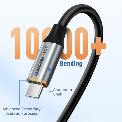 CABLETIME καλώδιο USB-C σε USB CT-AMCMG2, 60W, 10Gbps, 1m, μαύρο CABLETIME καλώδιο USB-C σε USB CT-AMCMG2, 60W, 10Gbps, 1m, μαύρο
