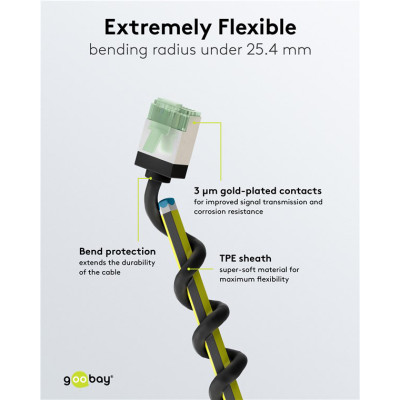 GOOBAY καλώδιο δικτύου 74353, CAT 8.1 U/FTP, slim, copper, 40Gbps, 1m, μαύρο GOOBAY καλώδιο δικτύου 74353, CAT 8.1 U/FTP, slim, copper, 40Gbps, 1m, μαύρο