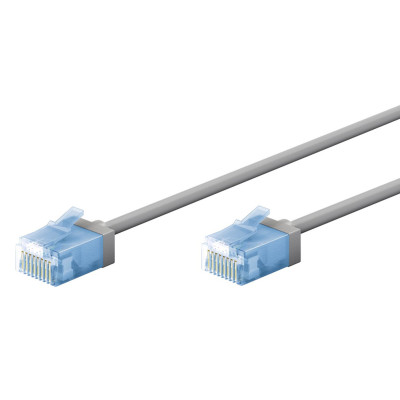 GOOBAY καλώδιο δικτύου 74224, CAT 6A U/UTP, slim, copper, 500MHz, 3m, γκρι
