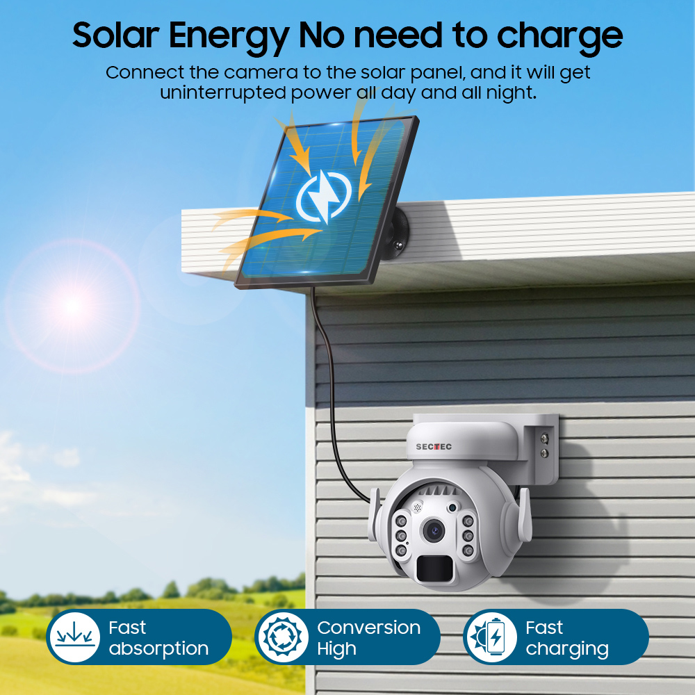 SECTEC smart ηλιακή κάμερα ST-515C-3M-5W, 3MP, WiFi, SD, PTZ, IP65 SECTEC smart ηλιακή κάμερα ST-515C-3M-5W, 3MP, WiFi, SD, PTZ, IP65