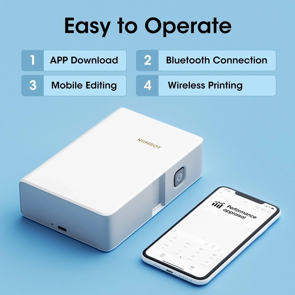 NIIMBOT smart θερμικός εκτυπωτής ετικετών B18, 203dpi, Bluetooth, λευκός NIIMBOT smart θερμικός εκτυπωτής ετικετών B18, 203dpi, Bluetooth, λευκός