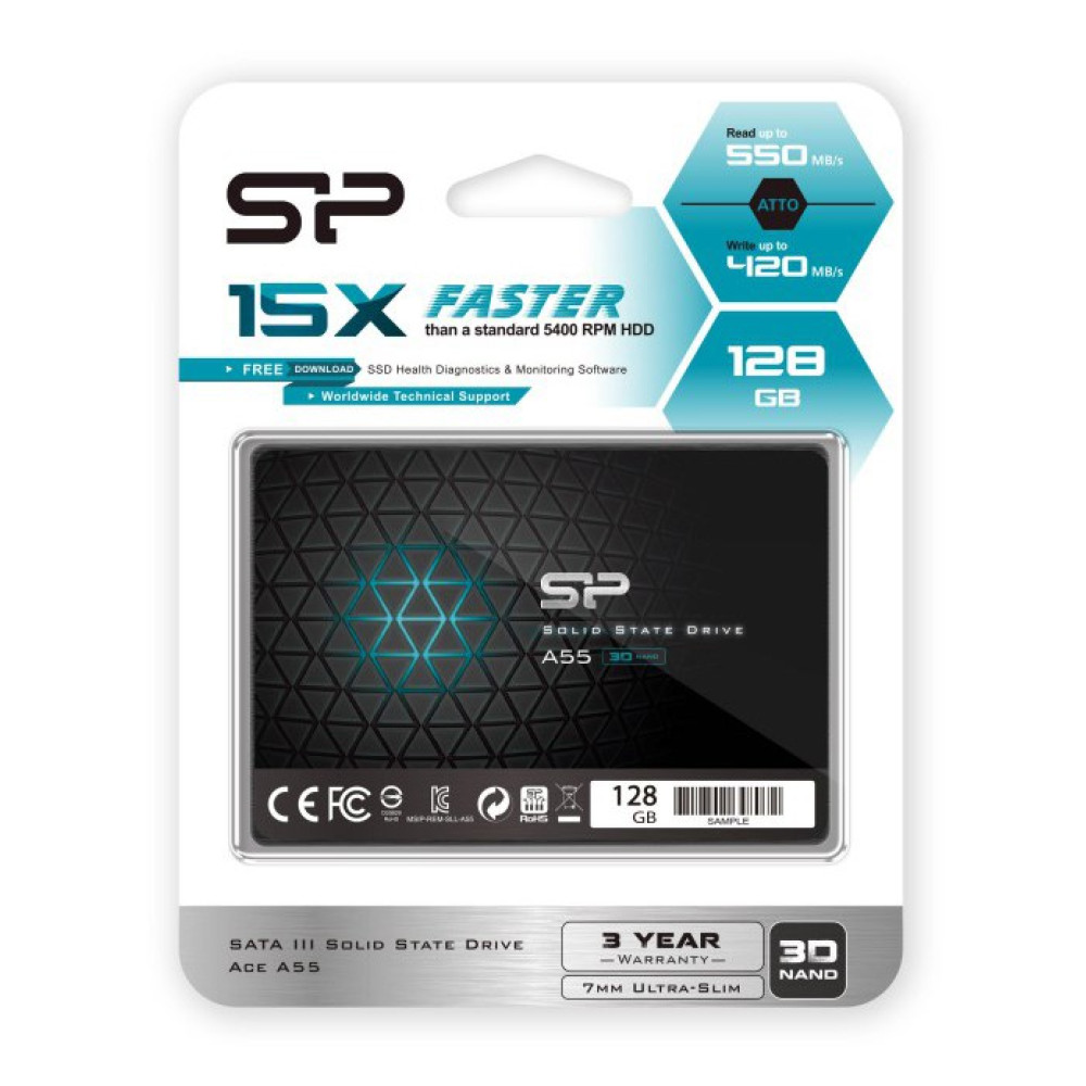 SILICON POWER SSD A55 128GB, 2.5 SILICON POWER SSD A55 128GB, 2.5