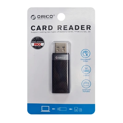 ORICO card reader CS2D-A3 για SD & Micro SD, USB 3.0, μαύρο ORICO card reader CS2D-A3 για SD & Micro SD, USB 3.0, μαύρο