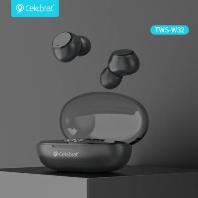 CELEBRAT earphones με θήκη φόρτισης TWS-W32, True Wireless, Φ8mm, μαύρα CELEBRAT earphones με θήκη φόρτισης TWS-W32, True Wireless, Φ8mm, μαύρα
