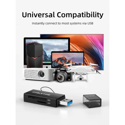 CABLETIME card reader CT-ASD3-PB για SD & micro SD, USB, 5Gbps, μαύρο CABLETIME card reader CT-ASD3-PB για SD & micro SD, USB, 5Gbps, μαύρο