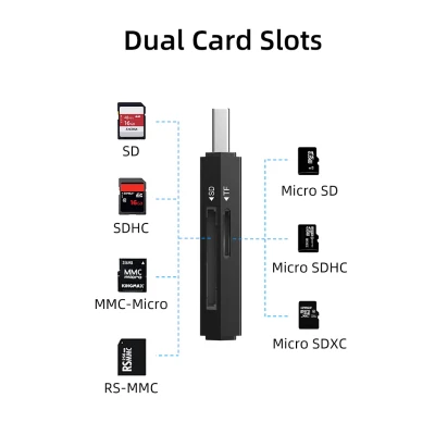 CABLETIME card reader CT-ASD3-PB για SD & micro SD, USB, 5Gbps, μαύρο CABLETIME card reader CT-ASD3-PB για SD & micro SD, USB, 5Gbps, μαύρο