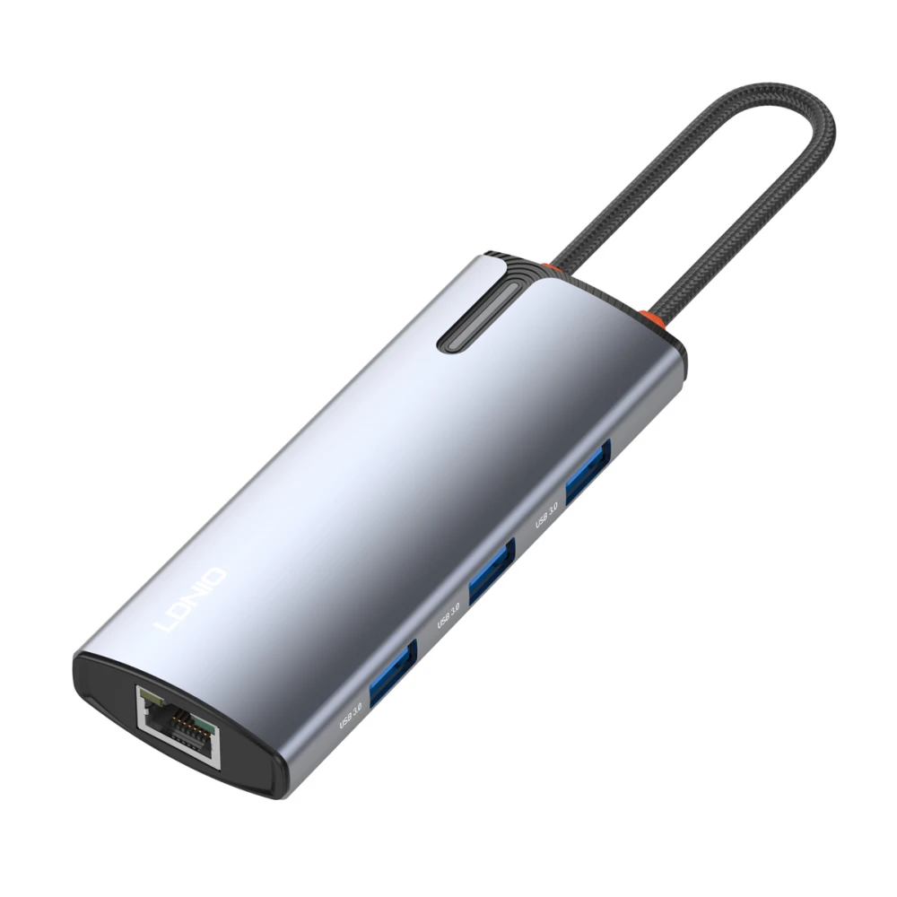 LDNIO docking station DS-16H, 6 θυρών, USB-C σύνδεση, 4K, 100W PD, γκρι LDNIO docking station DS-16H, 6 θυρών, USB-C σύνδεση, 4K, 100W PD, γκρι