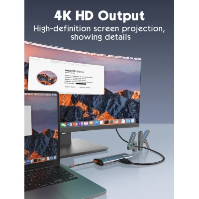 LDNIO docking station DS-16H, 6 θυρών, USB-C σύνδεση, 4K, 100W PD, γκρι LDNIO docking station DS-16H, 6 θυρών, USB-C σύνδεση, 4K, 100W PD, γκρι